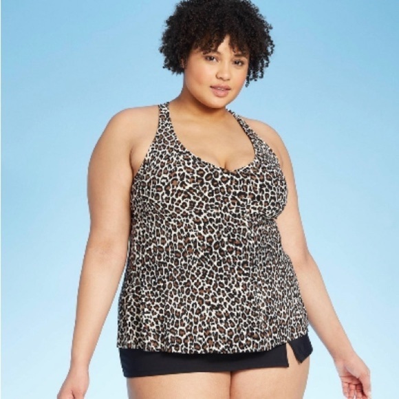 Women's Plus Size Racerback Tankini Top - 22W - Picture 1 of 10
